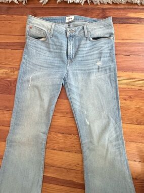 Hudson Jeans Light Blue Denim Jacket with Tan Stitching